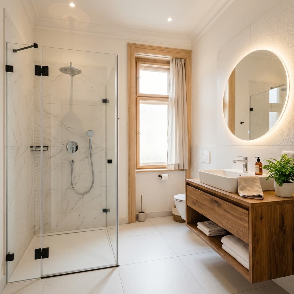 Renoviertes Altbau-Badezimmer in Wien